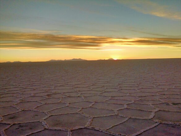 El sunset en el Salar de Uyuni. Pareciera estar en otro planeta.