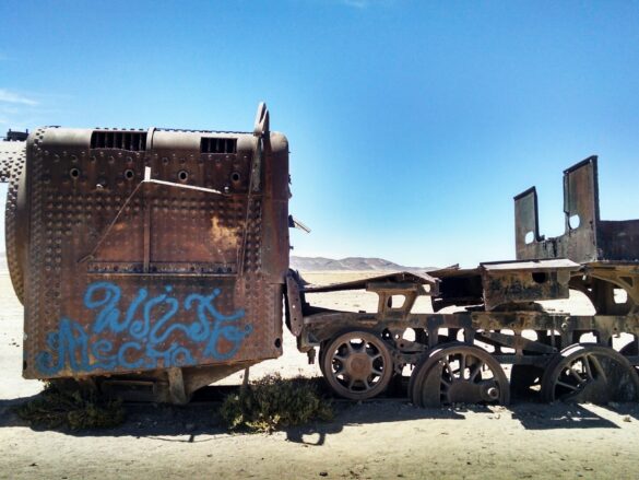 En el Cementerio de Trenes.